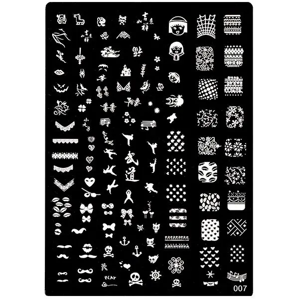 Kovová doštička XL na zdobenie nechtov pečiatkovaním, 007