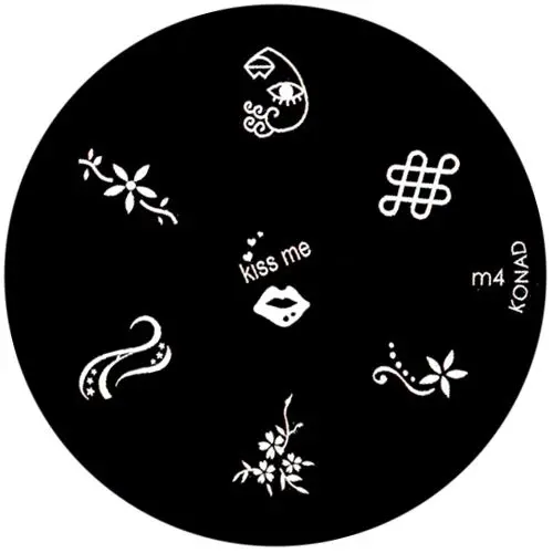 Kovová doštička na zdobenie nechtov pečiatkovaním, m4