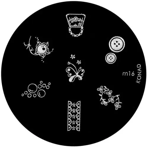 Kovová doštička na zdobenie nechtov pečiatkovaním, m16