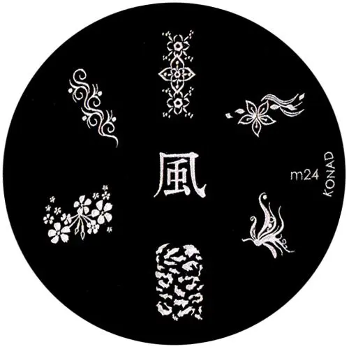 Kovová doštička na zdobenie nechtov pečiatkovaním, m24