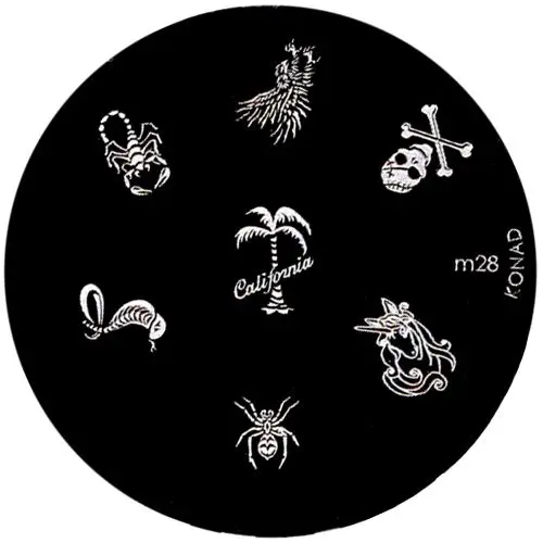 Kovová doštička na zdobenie nechtov pečiatkovaním, m28