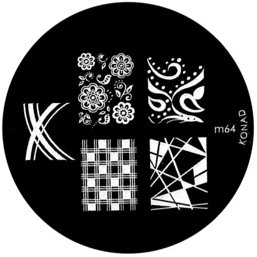 Kovová doštička na zdobenie nechtov pečiatkovaním, m64