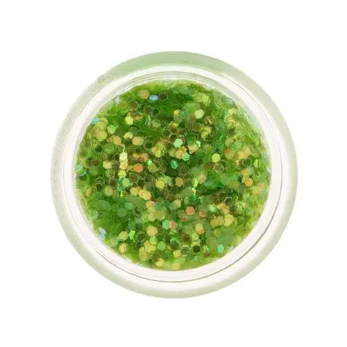 Zelené konfety, 1mm - holografické šesťhrany