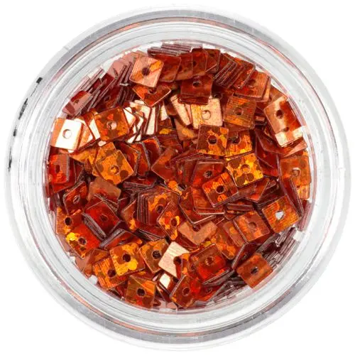 Hologramové konfety s dierkou - sýto medené štvorčeky