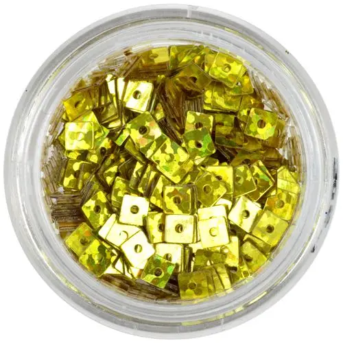 Sýto zlatý štvorček s dierkou - hologramový