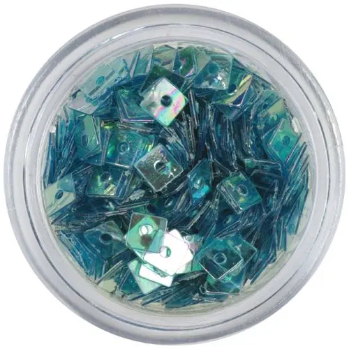 Tyrkysový štvorček s dierkou - priehľadný