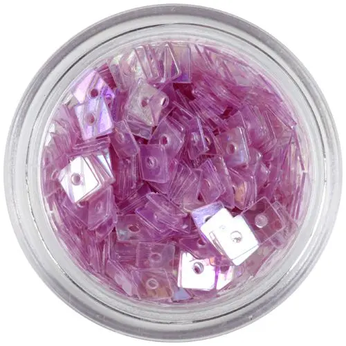 Priehľadné štvorčeky s dierkou - svetlofialové