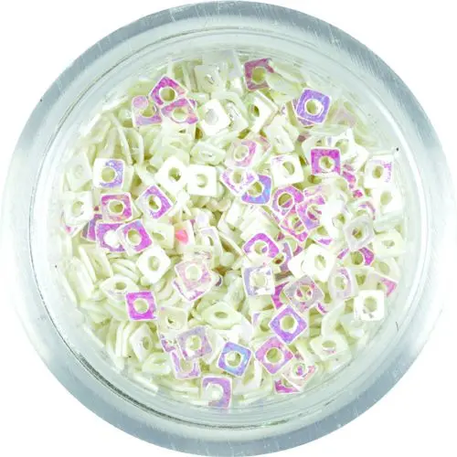 Malé konfety - biele štvorčeky s dierkou