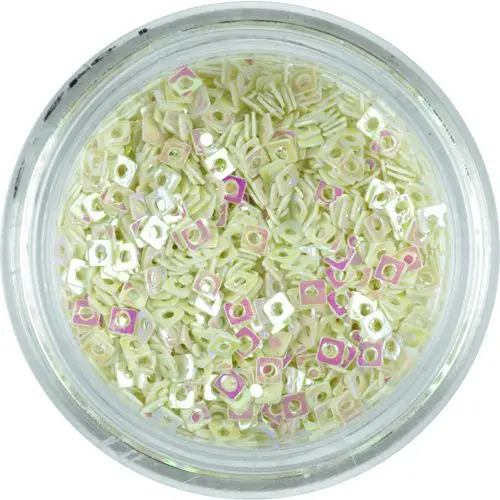 Malé konfety s dierkou - béžové štvorčeky