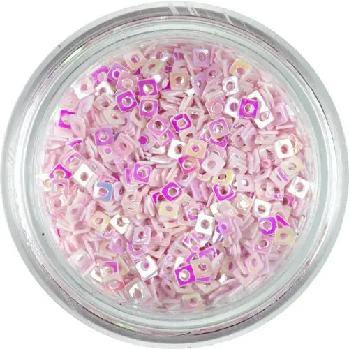 Ozdoba na nechty - svetlé koralové štvorčeky s dierkou