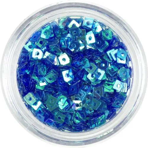 Ozdobné štvorčeky s dierkou - tmavomodré