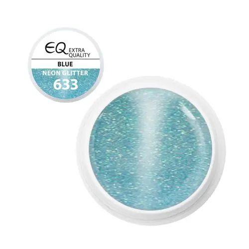 Farebný UV gél - 633 Neon Glitter Blue, 5g