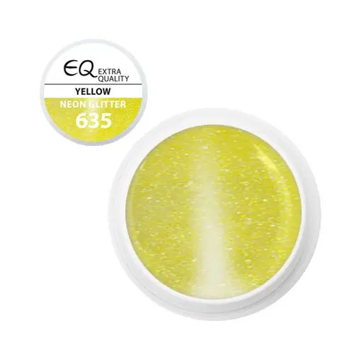 Neon Glitter Yellow 635 - farebný UV gél, 5g