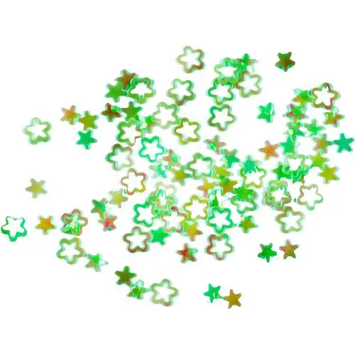 Flitre - hviezdičky kvietky, zelené - hologram