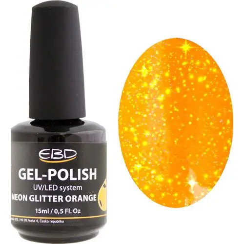 UV gél lak - NEON GLITTER ORANGE 237, 15ml