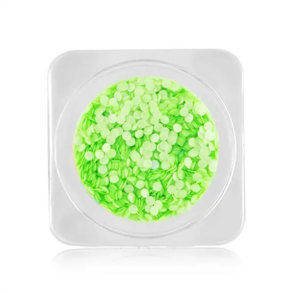 Ozdoby na nechty – kolieska 1mm - neónovozelené