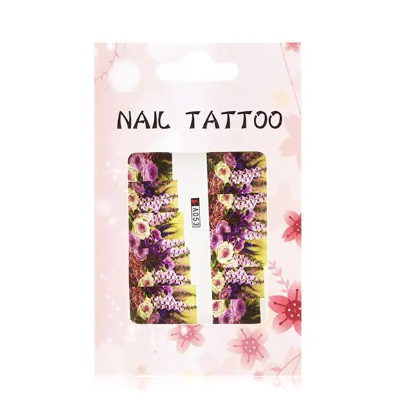 Luxusné vodné nálepky na nechty – Kvety – A053 