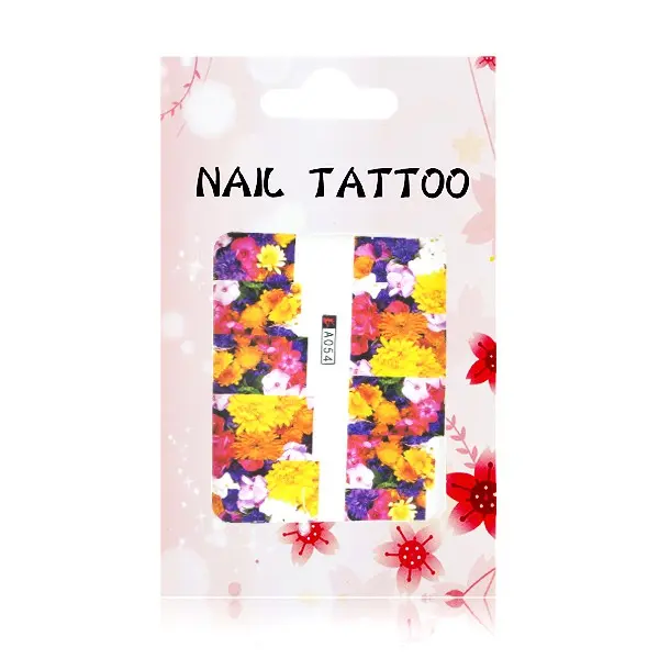 Luxusné vodné nálepky na nechty – Kvety – A054 