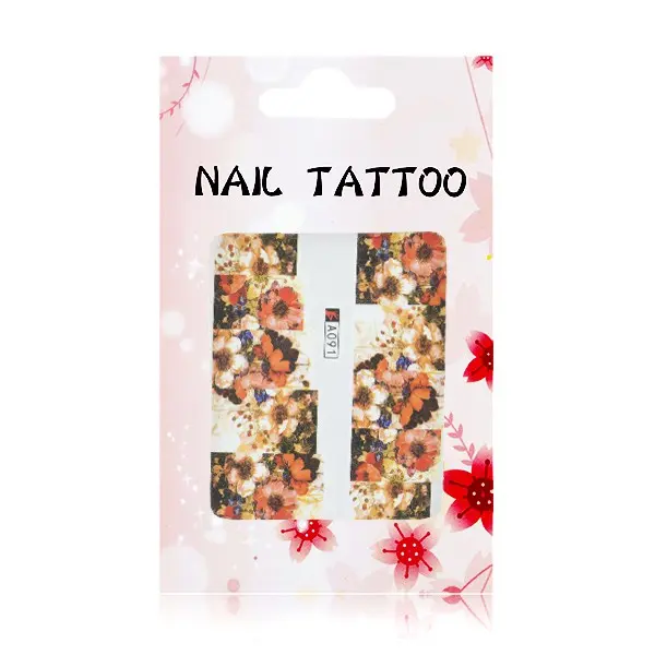 Luxusné vodné nálepky na nechty – Kvety – A091