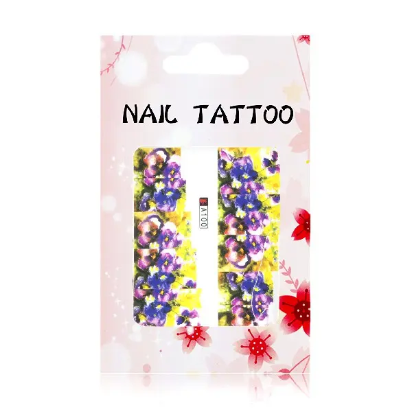 Luxusné vodné nálepky na nechty – Kvety – A100 