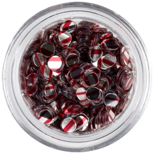 Flitre - strieborné, červené pásiky