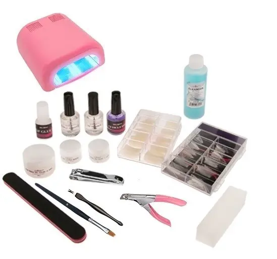 2 - fázový systém - set na gélové nechty Profi 1 s 4. žiarivkovou ružovou lampou
