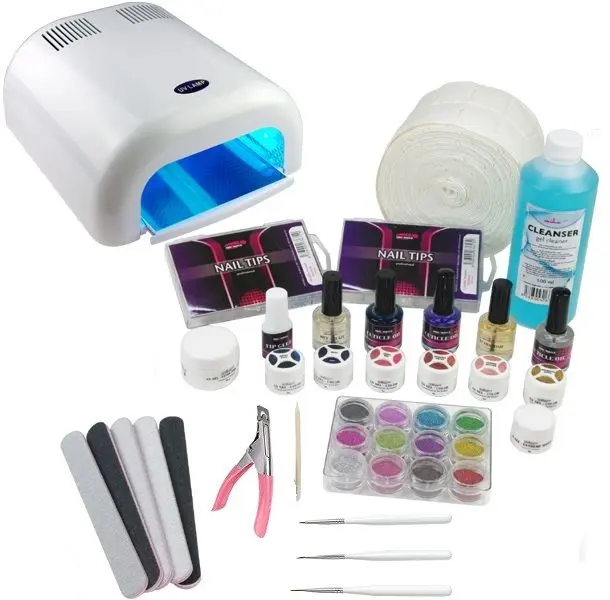 1-fázový systém - set na gélové nechty, 36W biela UV lampa