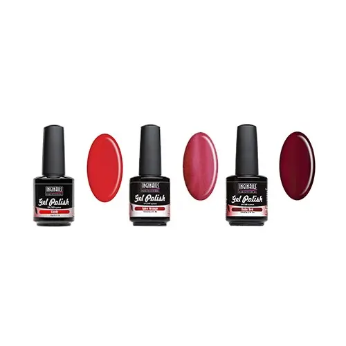 Sada malá 3ks vysokokvalitných gél lakov - Red
