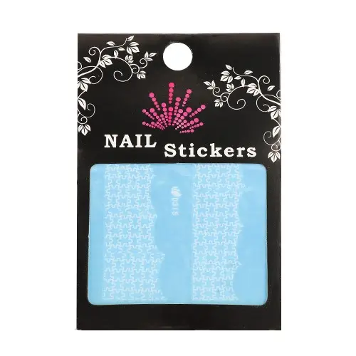 Nálepka na nechty s bielym vzorom