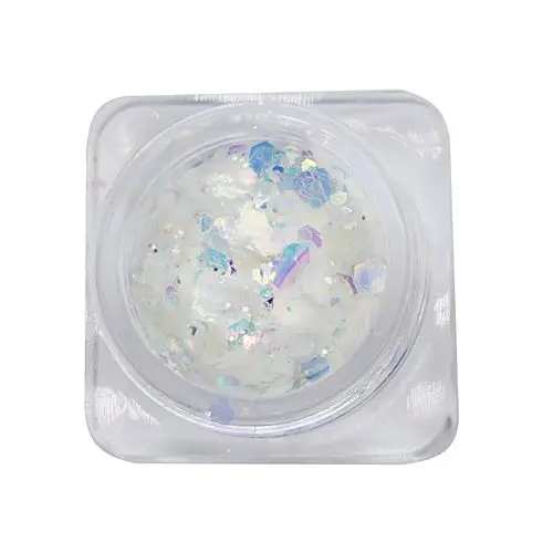 Ozdoby na nechty – šesťhran - biely