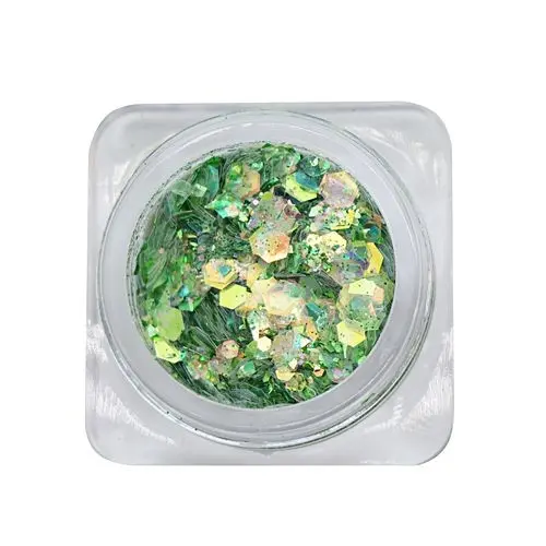 Ozdoby na nechty – šesťhran - zelený