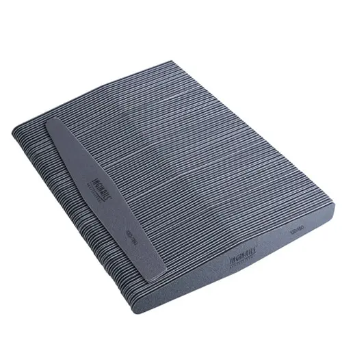 50ks-Inginails Professional Pilník na nechty, sivý diamant s čiernym stredom, umývateľný a dezinfikovateľný 100/180