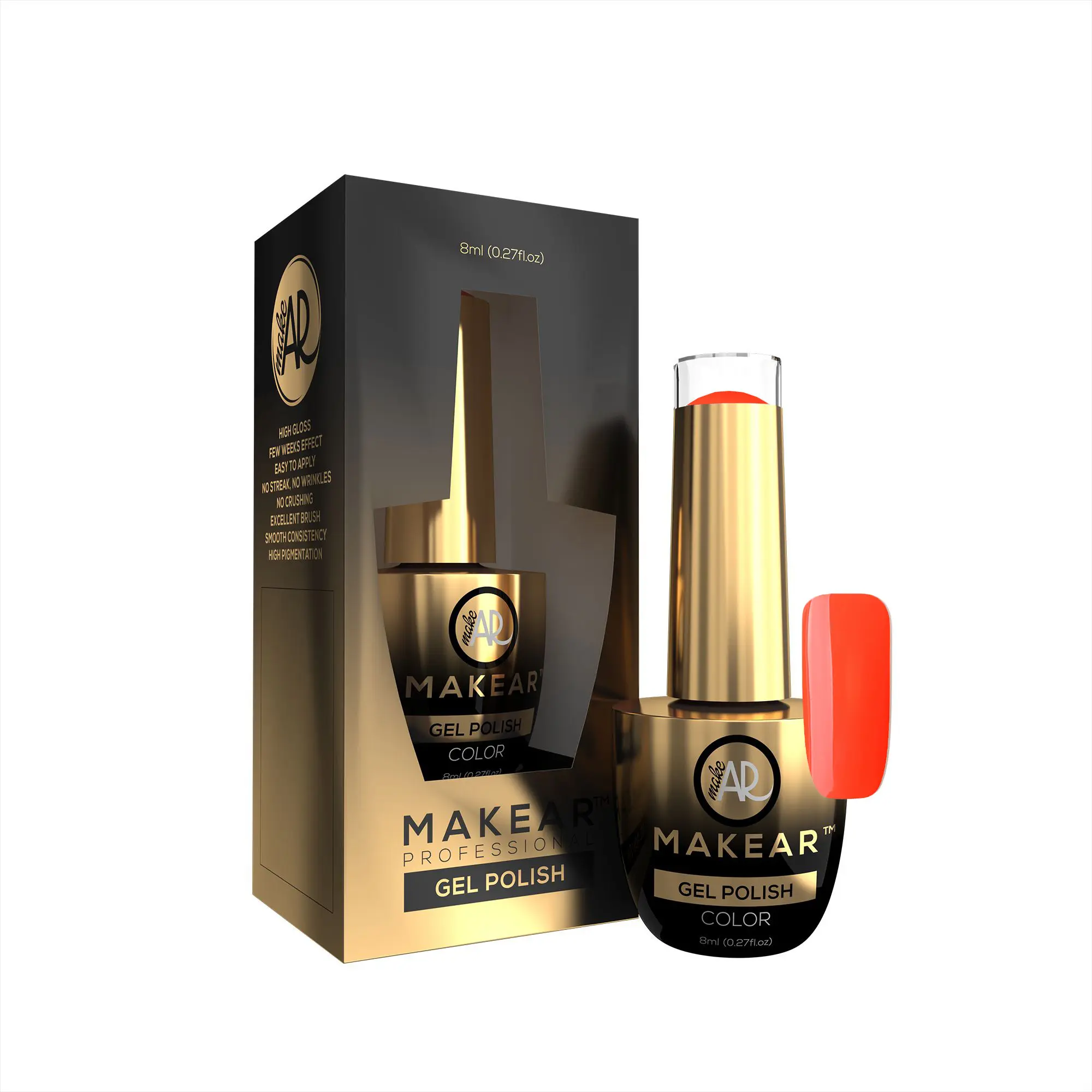 Makear Farebný gél lak - Neon orange - N09, 8ml