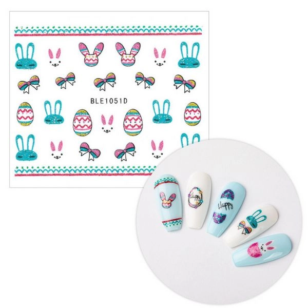 3D nálepky na nechty - Veľká noc BLE 1051D