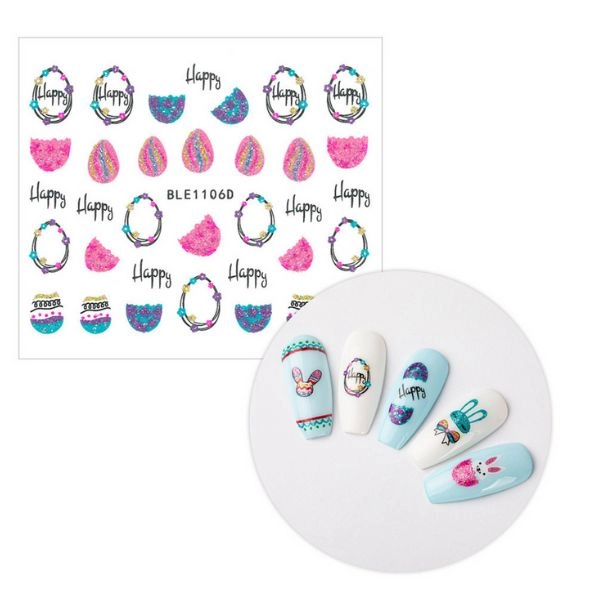 3D nálepky na nechty - Veľká noc BLE 1106D