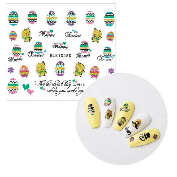 3D nálepky na nechty - Veľká noc BLE 1058D