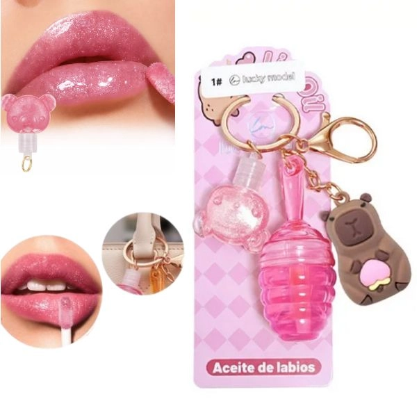 Prívesok na kľúče s leskom na pery