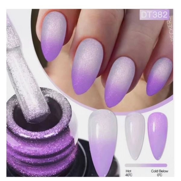 THERMO gél lak - Neon Purple/White DT382, 7 ml