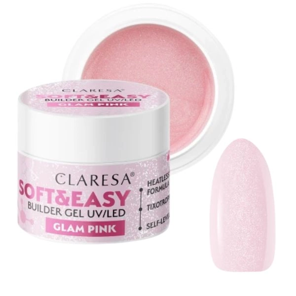 Claresa SOFT&EASY UV/LED builder gel - Glam Pink, 45g
