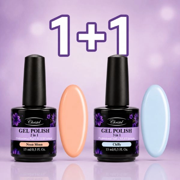 Christel Gél lak na nechty, 2v1 - Neon Moon 15ml + AKCIA Gél lak Chilly, 15ml ZADARMO