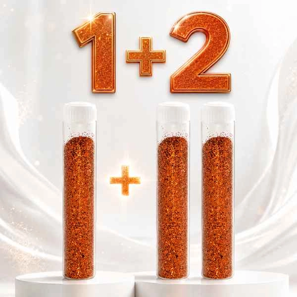 Tmavooranžový trblietavý prášok - AKCIA 1+2 ZADARMO