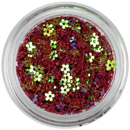 Kvietky s dierkou - bordové