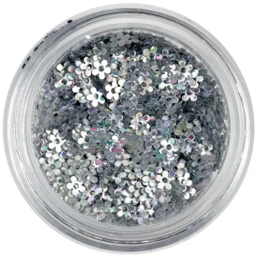 Nail art kvietky s dierkou - hologram