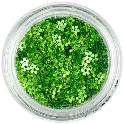 Nail art kvietky - zelené