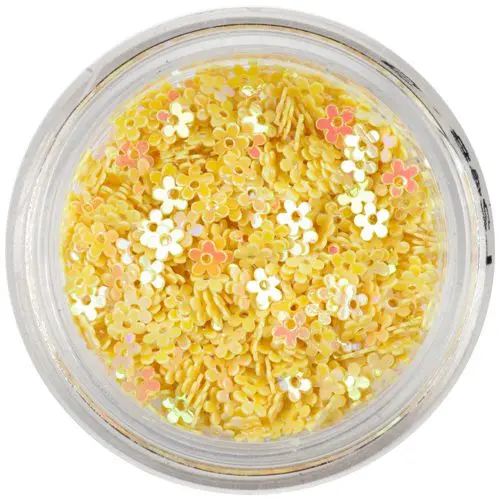 Žlté kvietky s dierkou - farebný odlesk