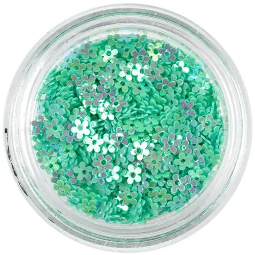 Kvietky s dierkou - tyrkysové