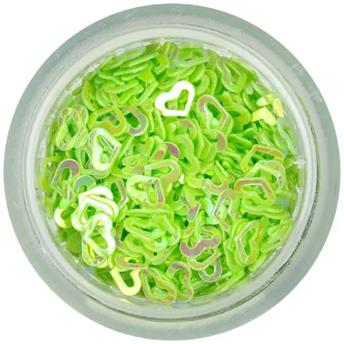 Ozdobné konfety - svetlozelené srdiečka