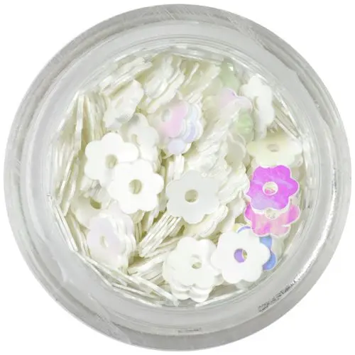 Kvietky s dierkou - biele