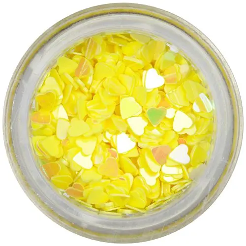 Ozdobné konfety - žlté srdiečka