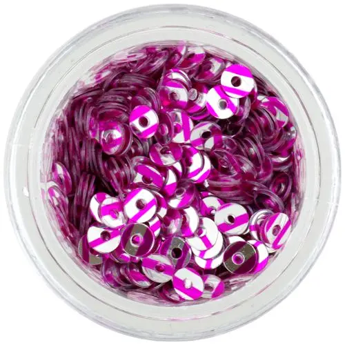 Flitre CD - strieborné s ružovými pásikmi